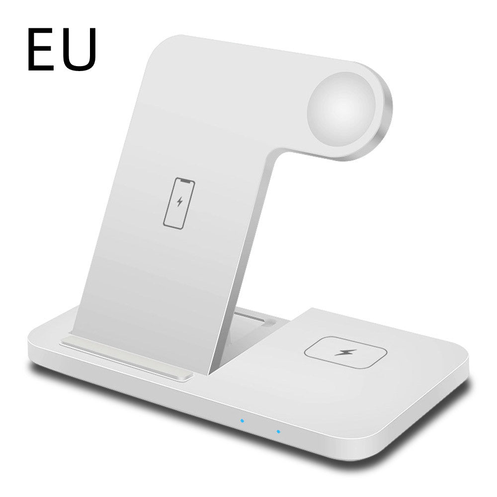 Foldable 3-in-1 Wireless Charger Stand - 15W Fast Charging Pad for Phone, Watch & Earbuds