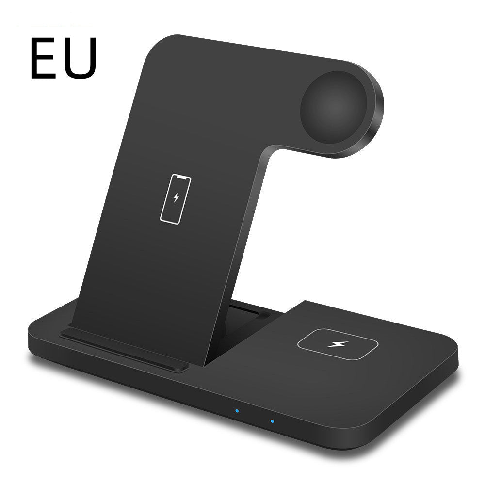 Foldable 3-in-1 Wireless Charger Stand - 15W Fast Charging Pad for Phone, Watch & Earbuds