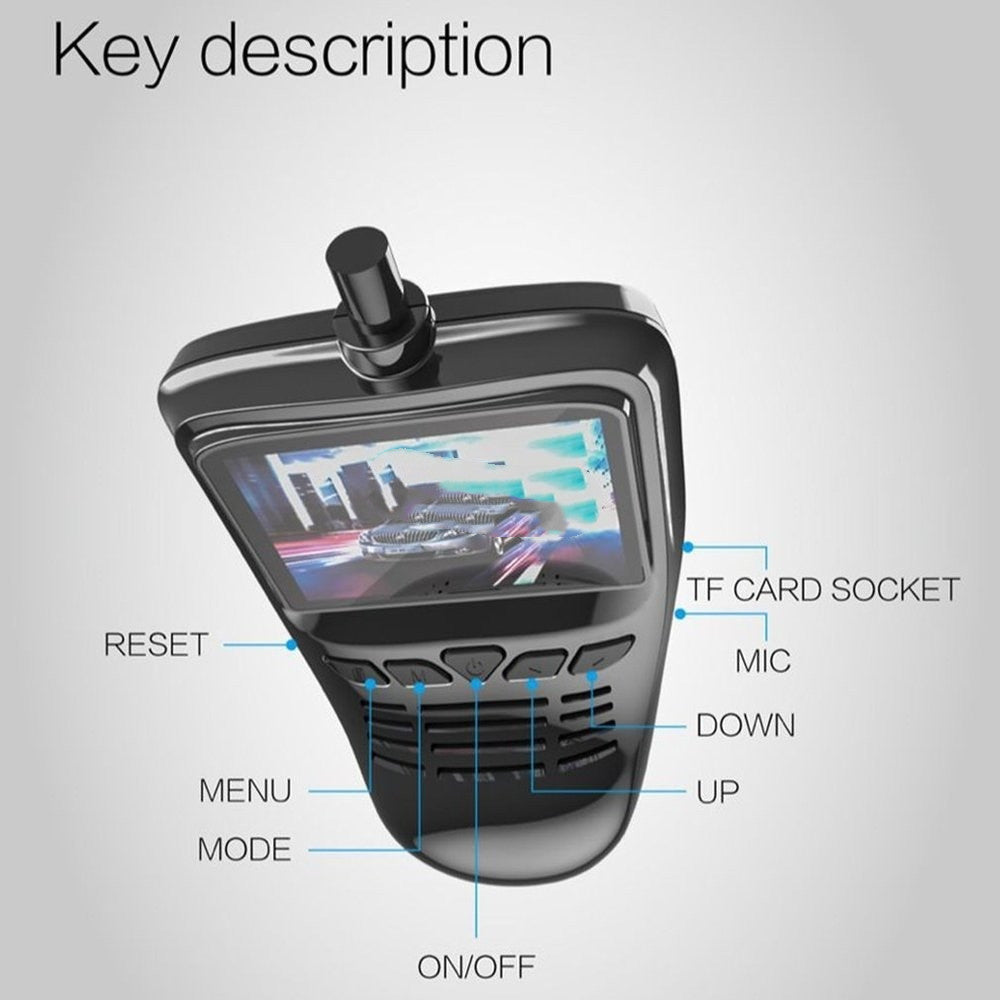 WiFi Dash Cam - Full HD Car Dashboard Camera with Night Vision & Loop Recording